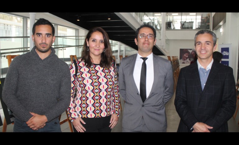 Andrés Aguirre, Paola Márquez, Mauricio Bugueño y Claudio Alarcón, de El Día.