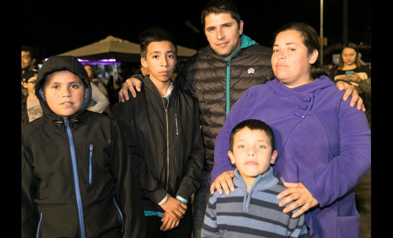 Joaquín Galleguillos, Nehemías Galleguillos, Sebastián Navarro, Fabiola Julio y Ezequiel Navarro.