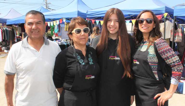 Nelson Díaz, Amanda Zumarán, Sofía Callejas y Nadia Randolph, de Espacio Expo Crea.