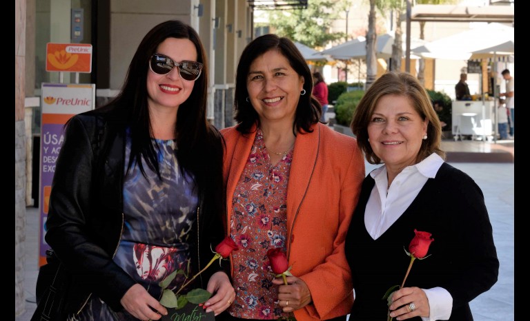 Alejandra Pozo, Hortensia Flores y Cecilia Araya.