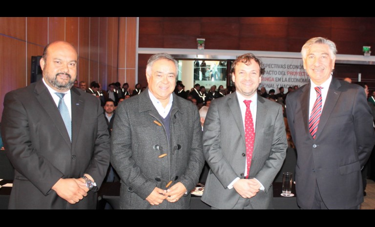José Montoya, consejero regional; Jorge Contador, director Cidere; Francisco Villalón, gerente Asuntos Corporativos Andes Iron; y Alberto Gallardo, consejero regional.