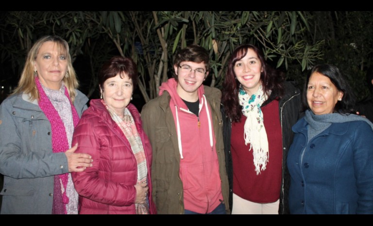 Verónica Opazo, Margorie Goldberg, Mateo Pierotic, Paulina Salazar y Angélica González.