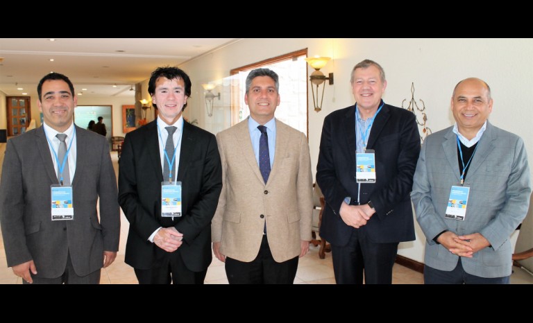 Marcelo Salazar, seremi de Energía; Erwin Miranda, seremi de Vivienda y Urbanismo; Claudio Ibáñez, intendente Región de Coquimbo; Carlos Zeppelin, CChC; y Freddy Bermúdez, CChC.