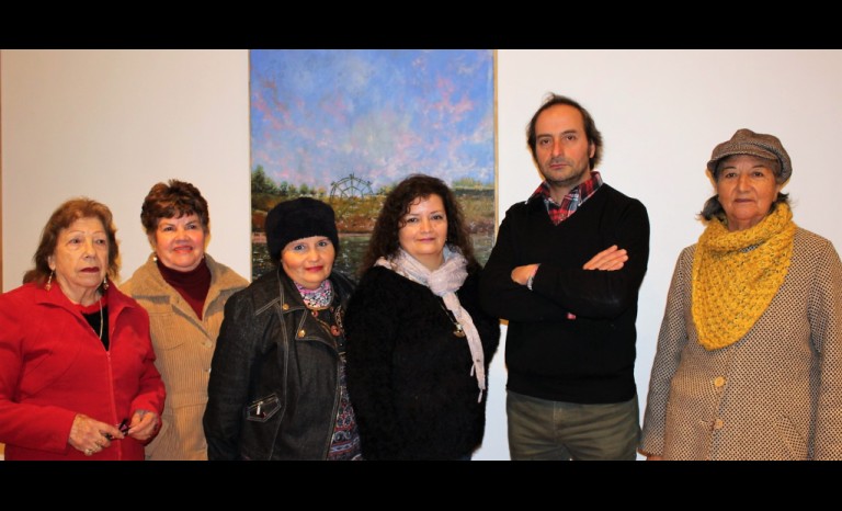Nelly Aguirre, María Alfaro, Miriam Bonilla, Blanca Isabel Parra, Juan Pablo Moya,  expositor; y Aida Silva.
