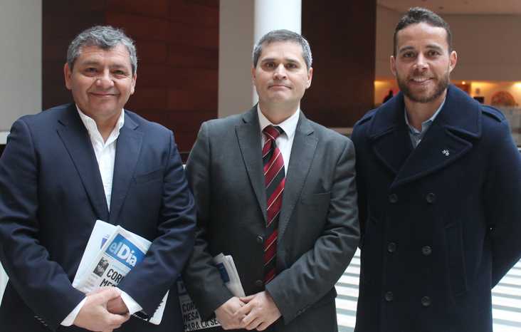 Alejandro Lara, secretario de Planificación Comunal de Monte Patria; Pablo Pinto, director Escuela de Ciencias Empresariales UCN, y Pablo Argandoña, subgerente Bice Vida.