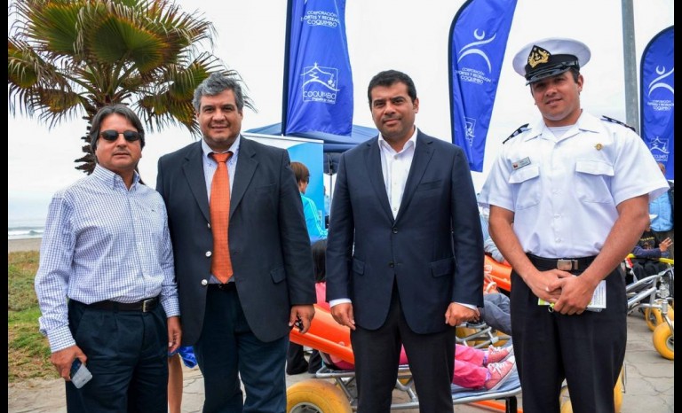 Eduardo Lara, Hernán Osses, Alberto Duarte, director regional de Sernatur; y Raúl Ceballos.