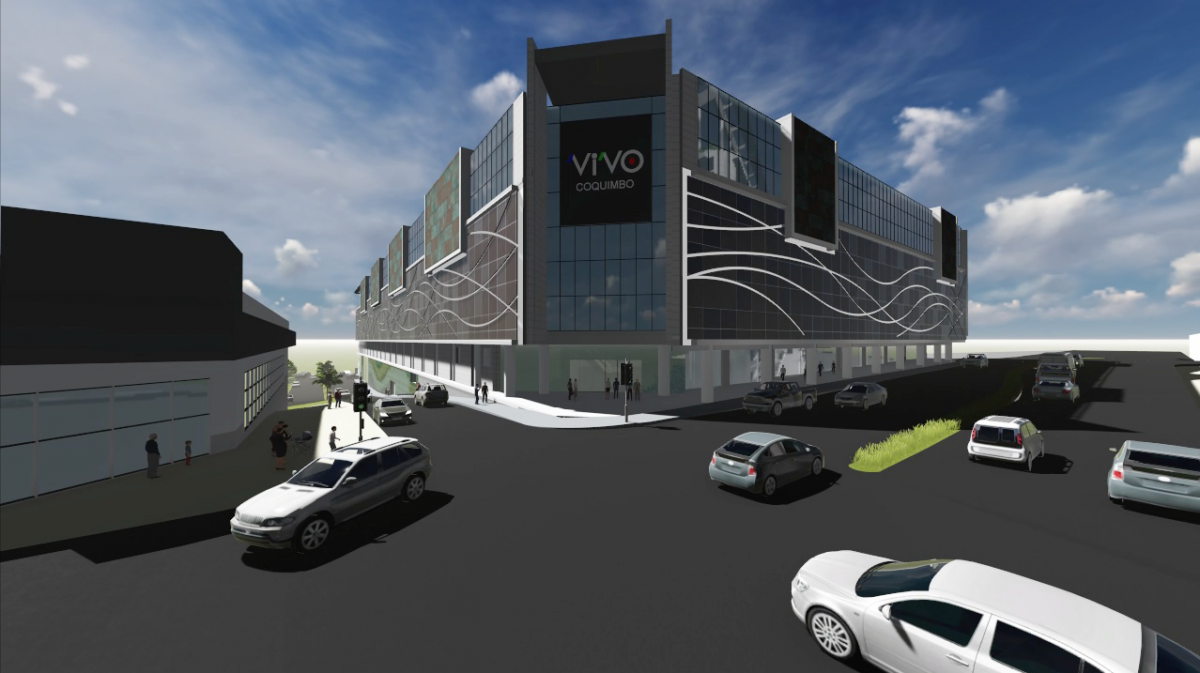 La fotografía muestra lo que será el proyecto Mall Vivo Coquimbo, que se emplazará en calle Baquedano. Se espera su apertura para el segundo semestre de 2017. FOTO CEDIDA 