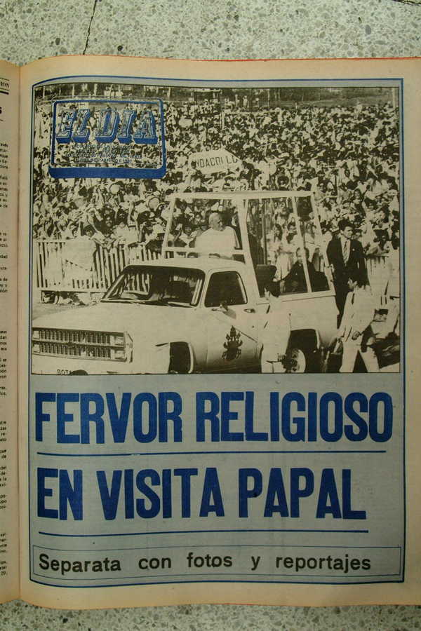 Así consignó la versión impresa de EL Día la visita de Juan Pablo II