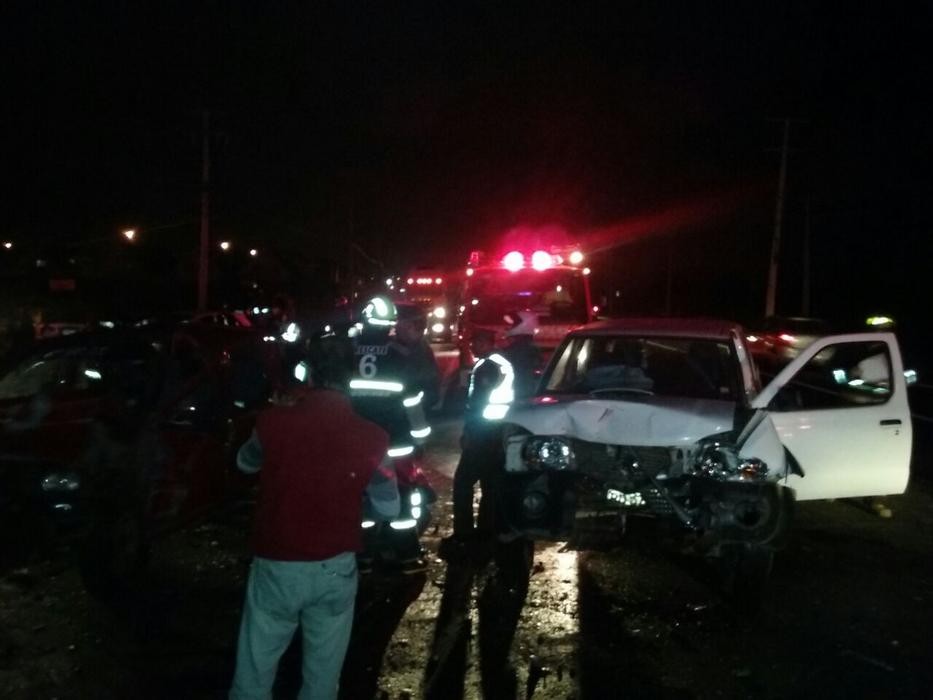 Siete lesionados en colisión múltiple en La Cantera Siete lesionados en colisión múltiple en La Cantera