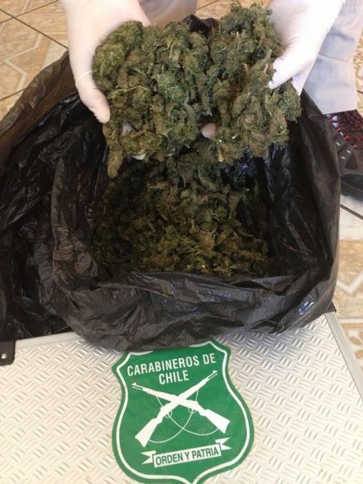 Decomisan más de dos kilos de marihuana  elaborada y cerca de tres millones de pesos