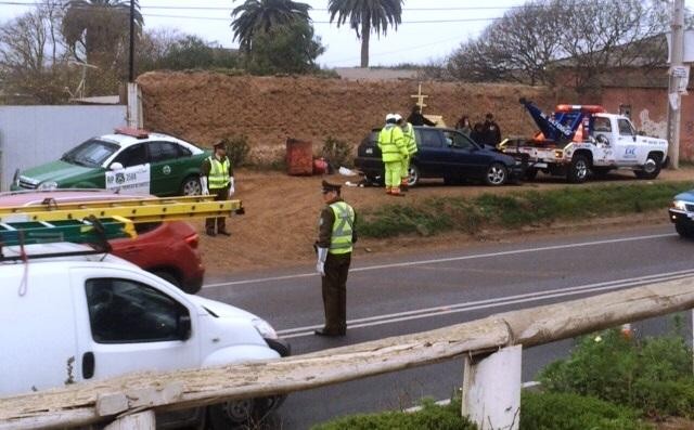 Coquimbo: Un herido y gran congestión vial causó accidente de tránsito en sector Pan de Azúcar