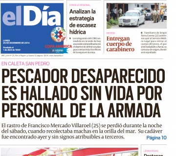 Diario El Día impreso 28-12-2014