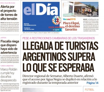 Diario El Día impreso 05-01-2015