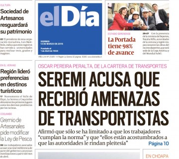 Diario El Día impreso 13-03-2015