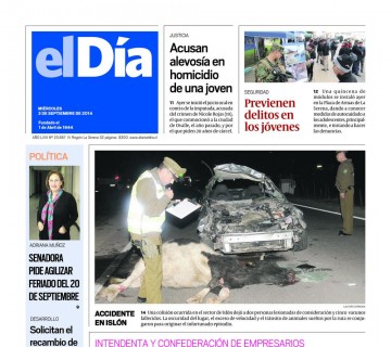 Diario El Día impreso 03-09-2014