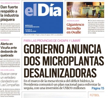 Diario El Día impreso 25-03-2015