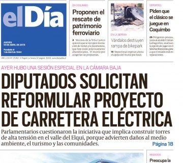 Diario El Día impreso 16-04-2015