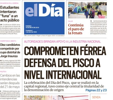 Diario El Día impreso 15-05-2015