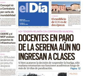 Diario El Día impreso 29-07-2015