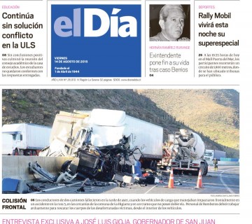 Diario El Día impreso 14-08-2015
