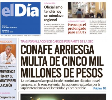 Diario El Día impreso 15-08-2015
