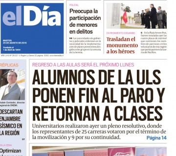 Diario El Día impreso 25-08-2015