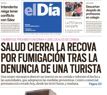 Diario El Día impreso 03-10-2014