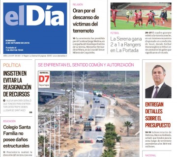 Diario El Día impreso 04-10-2015