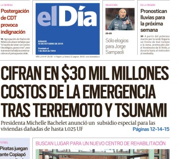 Diario El Día impreso 10-10-2015