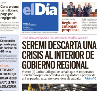 Diario El Día impreso 08-10-2014