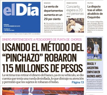 Diario El Día impreso 14-11-2015