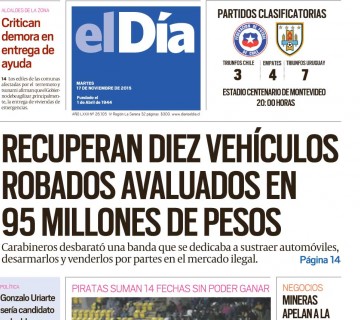 Diario El Día impreso 17-11-2015