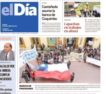 Diario El Día impreso 16-10-2014