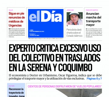 Diario El Día impreso 14-12-2015