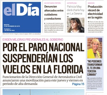 Diario El Día impreso 15-12-2015