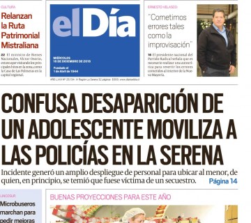 Diario El Día impreso 16-12-2015