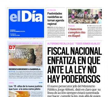 Diario El Día impreso 20-12-2015