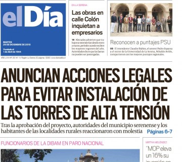 Diario El Día impreso 29-12-2015