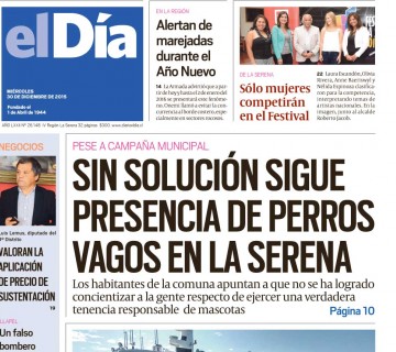 Diario El Día impreso 30-12-2015