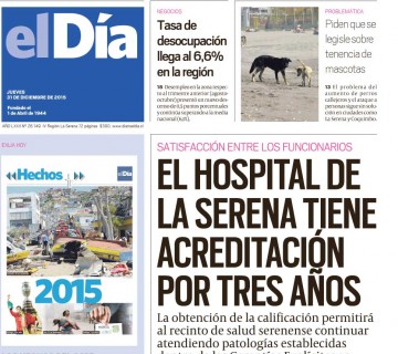 Diario El Día impreso 31-12-2015