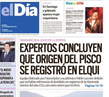 Diario El Día impreso 12-02-2016