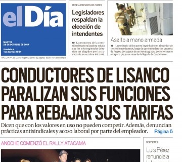 Diario El Día impreso 27-10-2014