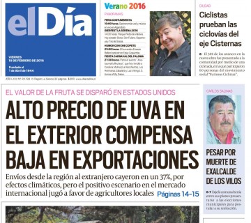 Diario El Día impreso 19-02-2016