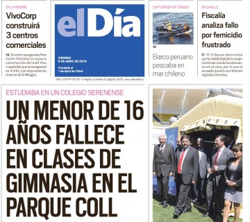 Diario El Día impreso 08-04-2016