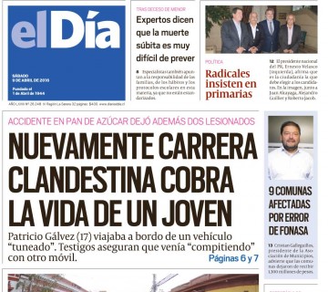 Diario El Día impreso 09-04-2016