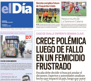 Diario El Día impreso 10-04-2016