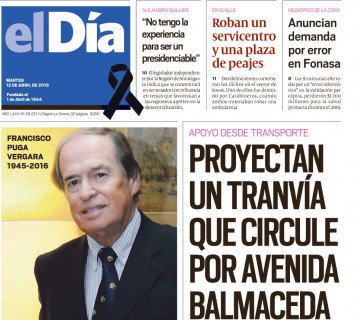 Diario El Día impreso 12-04-2016