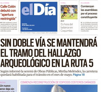 Diario El Día impreso 26-04-2016