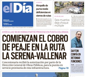Diario El Día impreso 11-05-2016