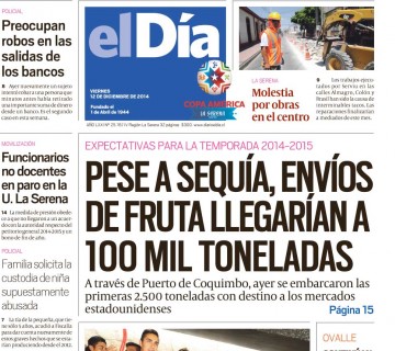 Diario El Día impreso 12-12-2014